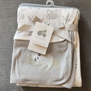 Just Born sloth gray Baby Blankets pack of 2